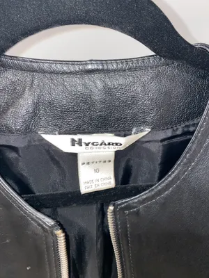 Vintage Black Leather Jacket Size 10P thumbnail 4