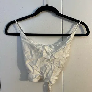 Zara White Women's Satin Crop Top thumbnail 4