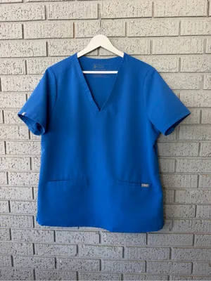 Figs Casma Scrub Top Royal Blue Size Large thumbnail 2
