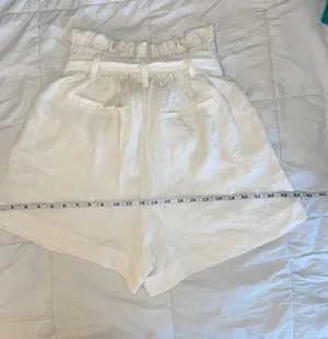 A New Day White/Cream High Rise Paper Bag Shorts thumbnail 4