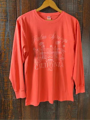 Palm Springs California Long-Sleeve Tee - Coral - PINK Victoria’s Secret thumbnail 2