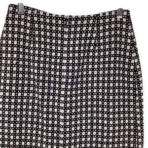 Harolds Womens Skirt Size 2 Wool Pencil Black & White Geometric Fringe Hem thumbnail 6