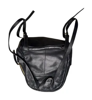 Lodis Backpack Women Medium Black Good Leather Zippered Minimalist Bag‎ thumbnail 1