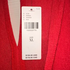 By Anthropologie‎ V Neck Ruched Mesh Midi Dress Red Size XL thumbnail 4