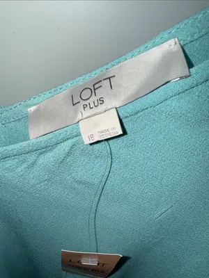 LOFT Teal V-Neck Sleeveless Ruffle Tunic thumbnail 2