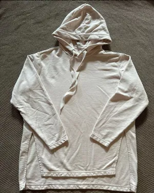 ATHLETA Pullover Yogi High Low Sweatshirt Pearl White Hoodie Long‎ Size Small thumbnail 1