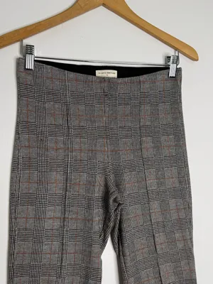 Anthropologie Essential Crop Flare Pants XS Plaid Stretch Ankle thumbnail 6