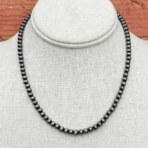 5mm Navajo Style Pearl Necklace thumbnail 1
