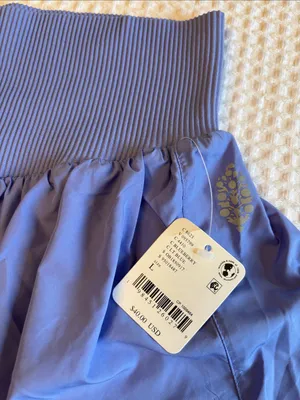 NEW! Free People FP Movement L CARPE DIEM Blueberry Athletic Shorts Periwinkle thumbnail 4