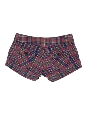 Vintage Y2K American Eagle Low Rise Plaid Shorts Size 4 Cotton Preppy Micro Mini thumbnail 2