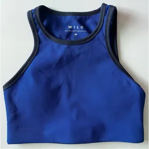 Wilo • Blue and Navy Trim Women's Sports Bra thumbnail 2