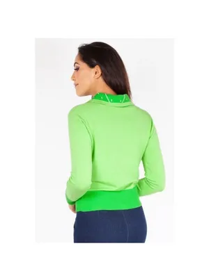 Voodoo Vixen Izzie Lime Embroidered Cardigan Sweater Green Size Medium thumbnail 2