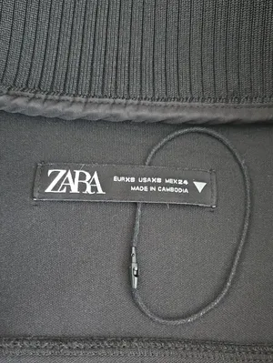 Zara Black Bomber Jacket with High Collar Size XS. thumbnail 7