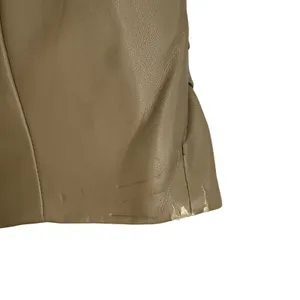 Mango Faux Leather Wrap Skirt NWT Size S Beige Draped Asymmetrical Mini Skirt thumbnail 13