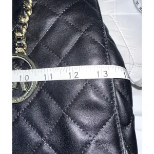 Michael Kors Satchel Susannah Leather Quilted Double Handle Large Black thumbnail 10