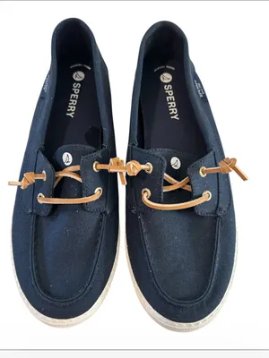 Sperry Sailaway Boat Canvas Shoe, Navy, Size 9.5, NWOT thumbnail 3