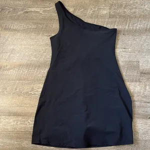 Abercrombie Fitch Black One Shoulder Traveler Mini Dress w/ Skort Size S thumbnail 5