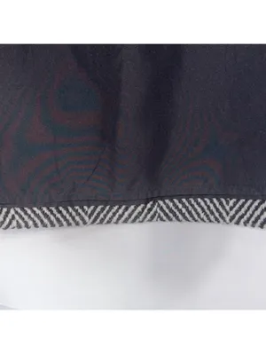 LOFT Size 0 Black White Herringbone Wool Mini Skirt thumbnail 4