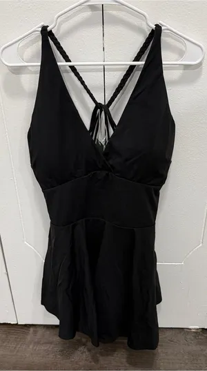 NWT Halara Black Strappy Black Mini Dress thumbnail 1
