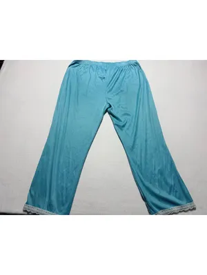 dELiA*s Women’s Pajama Pants Size Large Turquoise Blue Lace Trim Drawstring thumbnail 6