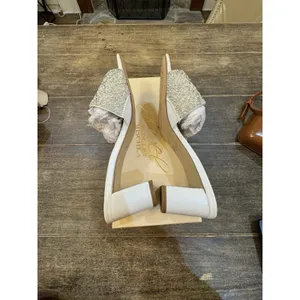 Jewel Badgley Mischka Women Della Evening Slide Sandals Size 7.5 White thumbnail 6