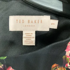 Ted Baker Black Dress with Pink Floral Design Uk 1 (US 4) thumbnail 9