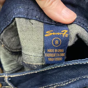 Seven 7 Blue Jean Shorts with Rolled Hem thumbnail 3