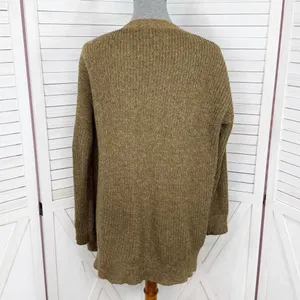 Free‎ People Alpaca Wool Blend Slouchy Grandpa Cardigan Sweater Khaki Brown XS thumbnail 4
