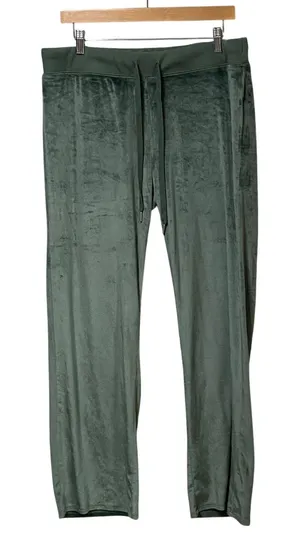 Aerie Real Good Olive Green Velour Joggers XL Relaxed Lounge Pants Drawstring thumbnail 1