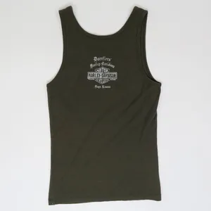 Y2K 2007 Harley Davidson Army Green Sparkly Logo Tank Top thumbnail 2