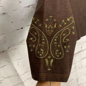Silkland Blazer Jacket Womens XL Embroidered Paisley Brown Green Lined Silk thumbnail 5