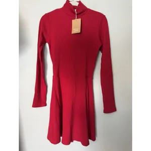 Reformation Jeans Maya Cherry Red Ribbed Turtleneck Mini Dress Long Sleeves XS thumbnail 3