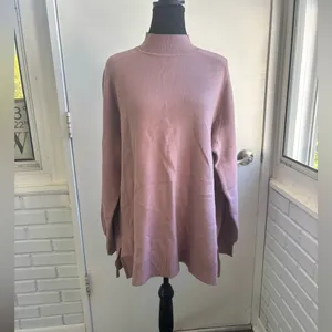 Maeve Crew Neck Side Slit Tunic‎ Sweater large oversized layered workwear staple thumbnail 3