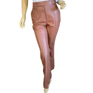 Avec Les Filles Brown Faux Leather Flare Leg Pants (S) thumbnail 3