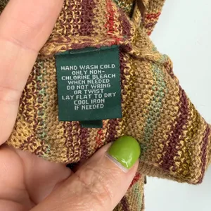 Lauren Ralph Lauren Wrap Cardigan Women Size M Multi-Color Striped Linen Blend thumbnail 7