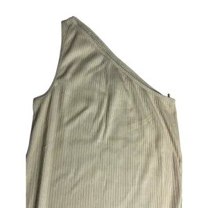 Gap Women's M Rib One-Shoulder Midi Dress‎ Tan Neutral Ribbed Casual thumbnail 3