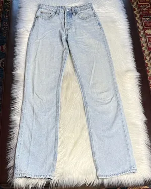 Zara Light Wash High Rise Straight Leg Jeans thumbnail 1