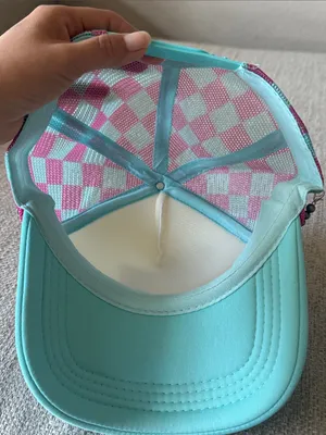 White Trucker Hat with Horse Patch Green thumbnail 5