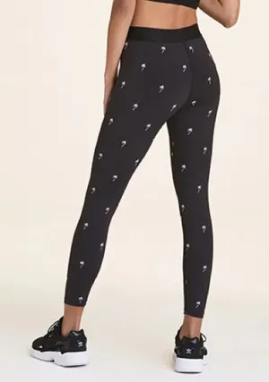 Alala Base Tight Leggings Palm Tree Print Embroidered Stretch Black Size XS thumbnail 1