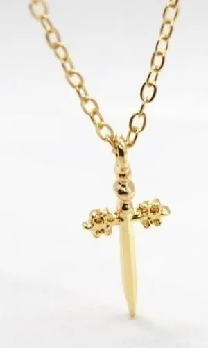 Small Gold Sword Necklace thumbnail 1