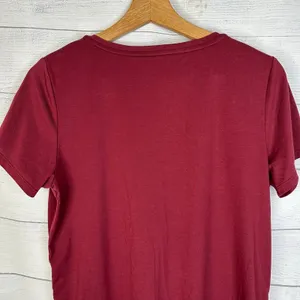 Athleta Women size M Burgundy Soft Drape V Neck Tee Everyday Basic thumbnail 5