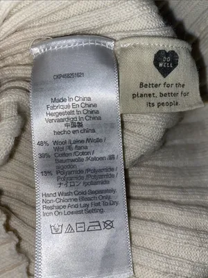 Madewell Cream Ribbed Wool Cotton blend V-Neck Button Front Cardigan thumbnail 4