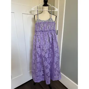 NEW For Love & Lemons Villegas Dress Floral Purple Lace Midi Dress Womens Small thumbnail 6