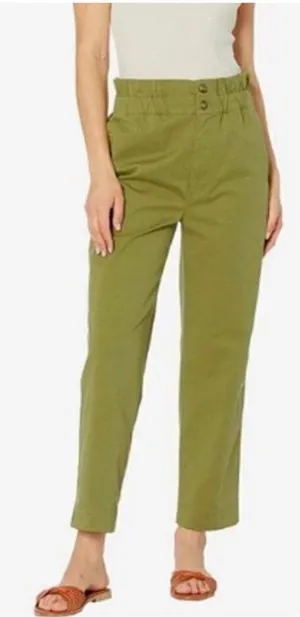 Madewell Double Button Tapered High Rise Pants sz‎ 2 paper bag waist thumbnail 1