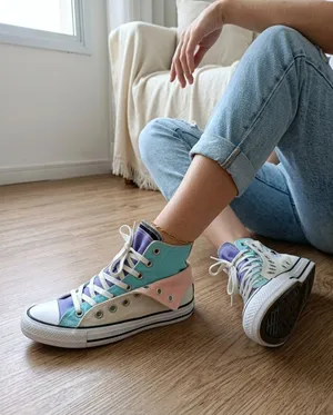Converse Chuck Taylor All Star Double Upper Hi Top White Multi 167416F Size W7/M thumbnail 1