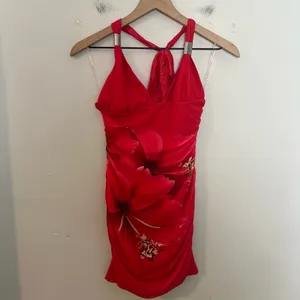 PEPPERMAYO- Divide Mini Dress Fire Red Size 4 thumbnail 2