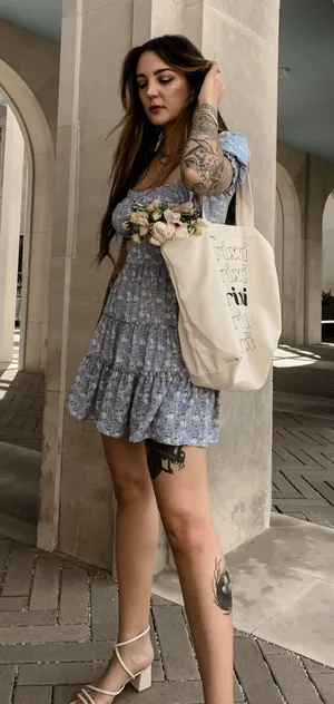 Trixxi Blue Floral Mini Dress thumbnail 3