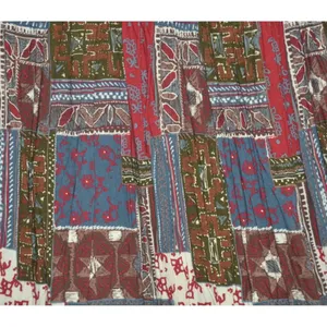 Vintage 12 Current M USA Made Broomstick Skirt Patchwork Floral Boho Modest thumbnail 4