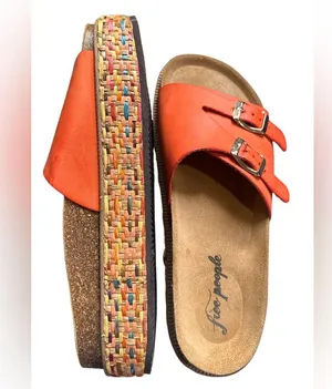 Free People Vibrant Orange Buckle Sandals thumbnail 4