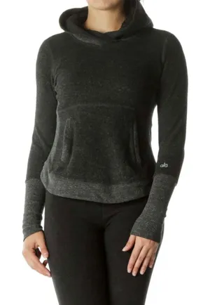 Alo Yoga Charcoal Grey Fleece Lined Hoodie Sweatshirt Women Size Small thumbnail 1